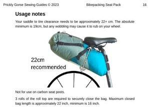 A photo of the 17 Litre Bikepacking Seat Pack Sewing Guide.