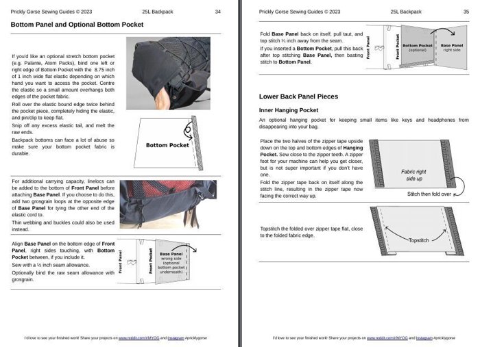 A photo of the 25L Ultralight Day/Commuter Backpack Sewing Guide.