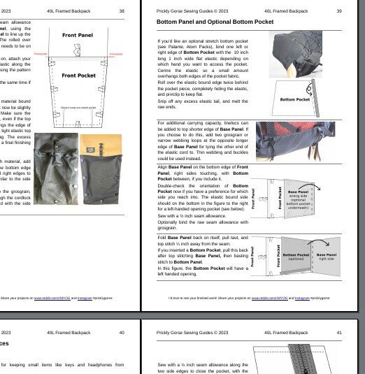 A photo of the 40 Litre Framed Ultralight Backpack Sewing Guide.