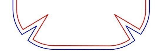 Adding seam allowance to a rounded corner dart pattern
