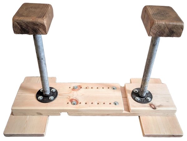 Photo of the assembled handstand canes