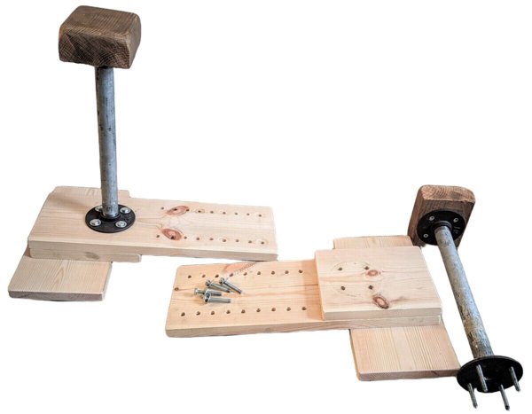 Photo of the dis-assembled handstand canes