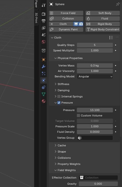 Blender fabric sim