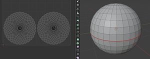 UV map pattern to the left, model to the right