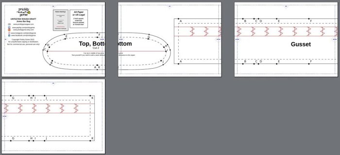 A photo of the Jones Bar Bag Sewing Pattern.