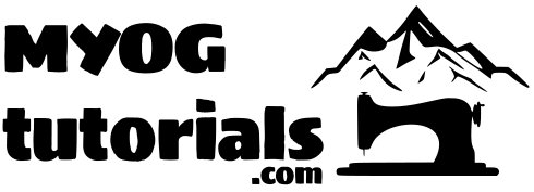 Logo for myogtutorials.com, a mountain with a sewing machine underneath