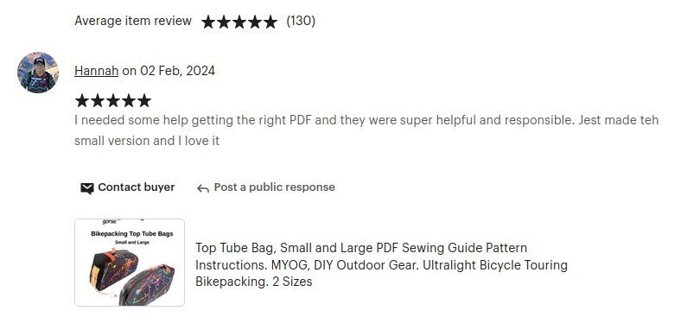 A photo of the Small and Large Top Tube Bags Sewing Guide.