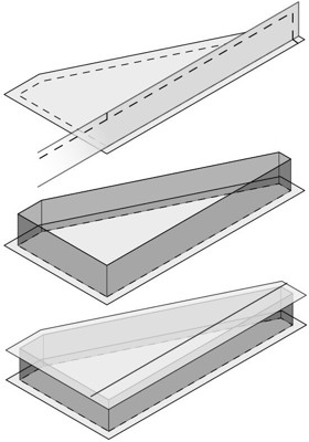 Sewing the gusset to a side panel.