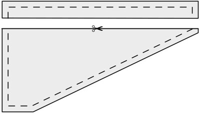 Panel cut in two pieces for zipper installation.